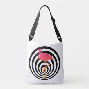 Bolso Cruzado Hermoso flamingo en círculos