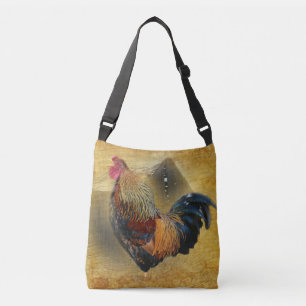 Bolso Cruzado Hermoso gallo y rústico gallinero