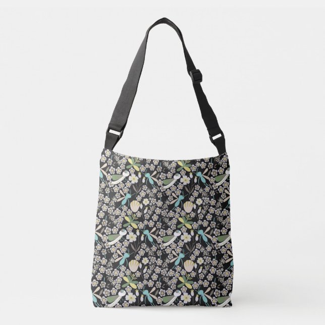 Bolso Cruzado Hermoso patrón de primavera (Anverso)