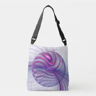 Bolso Cruzado Hermoso Swing Moderno Resumen Arte Fractal Rosa