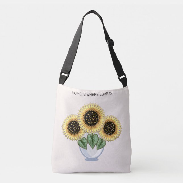 Bolso Cruzado Hermosos girasoles en un arte grandioso (Anverso)