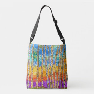 Bolso Cruzado Hermosos y coloridos árboles ápicos tote Bag
