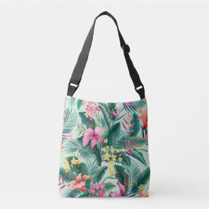 Bolso Cruzado Hibiscus tropical: Patrón floral sin foco