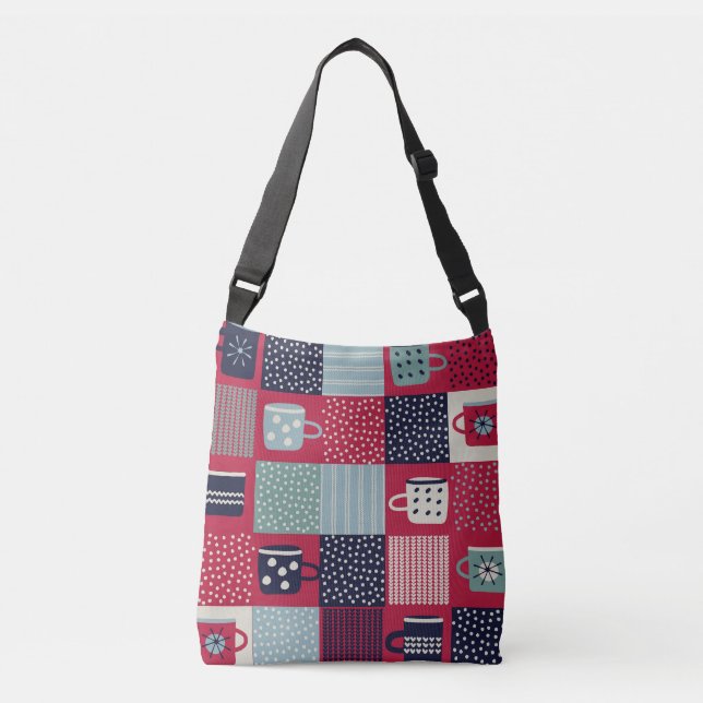 Bolso Cruzado Higge escandinavo: mezcla de patrones rústicos (Anverso)