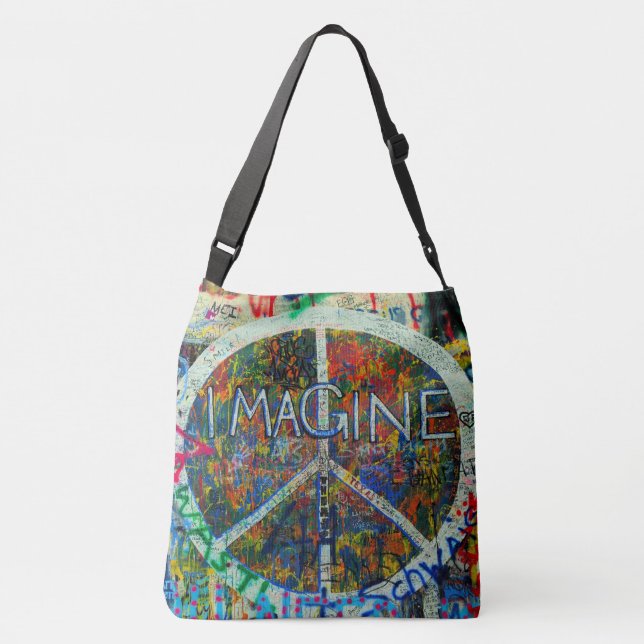Bolso Cruzado Hippie Wall Art Tote Bag (Reverso)