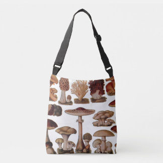 Bolso Cruzado hipster french botánico de setas vintage