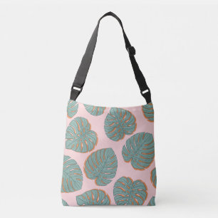 Bolso Cruzado Hoja de Monstera: Patrón Vintage Tropical