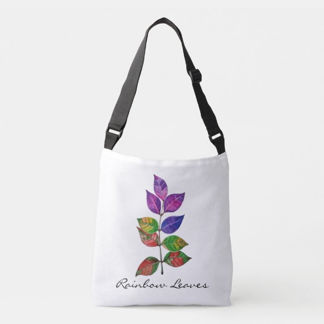 Bolso Cruzado Hojas de arcoiris acuáticas (Anverso)