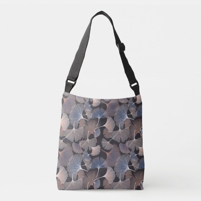 Bolso Cruzado Hojas de Ginkgo: elegante patrón natural. (Anverso)