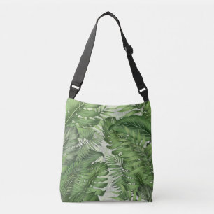 Bolso Cruzado Hojas de la selva tropical: fondo floral sin solda