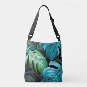 Bolso Cruzado Hojas de Monstera Botánica Follaje Tropical de la