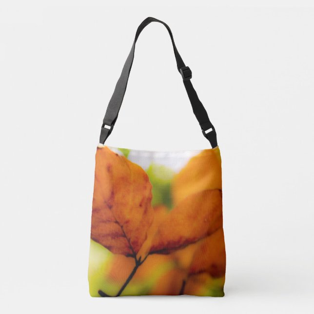Bolso Cruzado hojas de otoño naranja (Reverso)