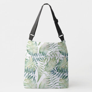 Bolso Cruzado Hojas de palma tropicales verdes