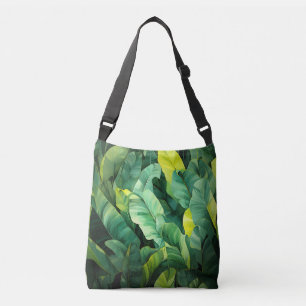 Bolso Cruzado Hojas Tropicales Abstracto Botánico Jungla Natural