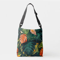 Hojas Tropicales Coloridas y Flores de Hibisco |