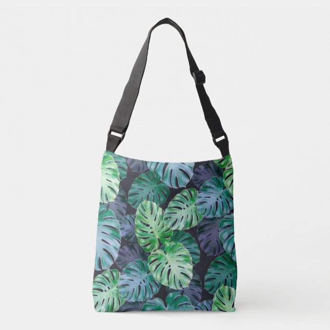 Bolso Cruzado Hojas tropicales de Monstera (Anverso)