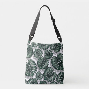Bolso Cruzado Hojas tropicales, monstera de la selva