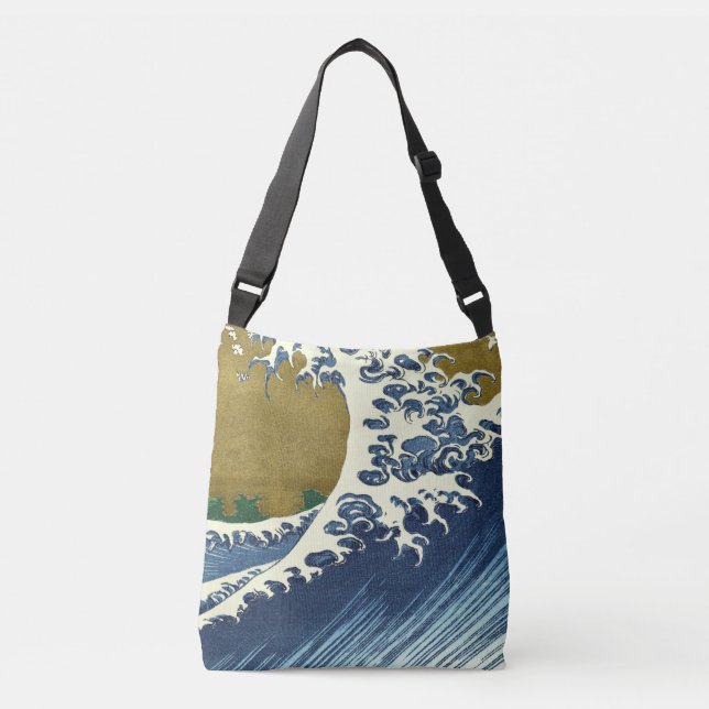 Bolso Cruzado Hokusai Gran Ola Arte Japonés (Anverso)