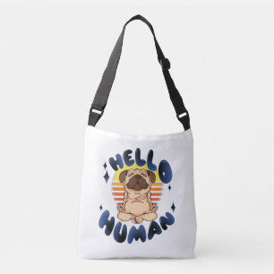 Bolso Cruzado Hola humano Perro de yoga meditando