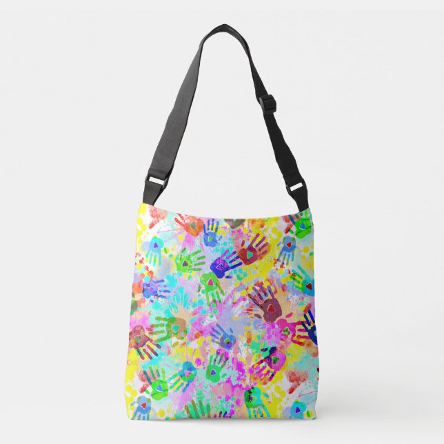 Bolso Cruzado holiES - manos salpicaduras patrón de grifo de col (Anverso)