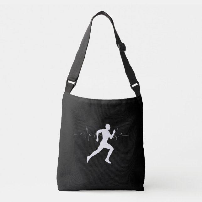 Bolso Cruzado Hombre Corriendo Silhouette Black (Anverso)