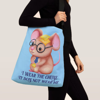 Bolso Cruzado Hombre Queso Peludo Negocios Ratón Corbata Gafas F