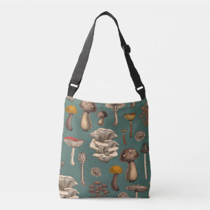 Bolso Cruzado Hongos silvestres en verde pino