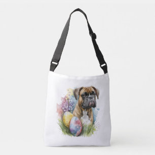 Bolso Cruzado Huevo de Pascua de Boxer, Feliz Boxer de Pascua