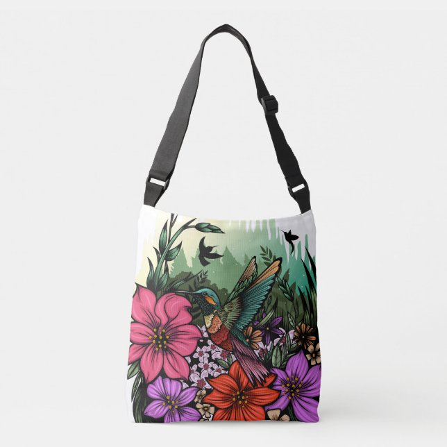 Bolso Cruzado Hummingbird Garden (Anverso)