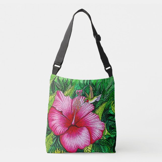 Bolso Cruzado Hummingbird Hibiscus  (Anverso)