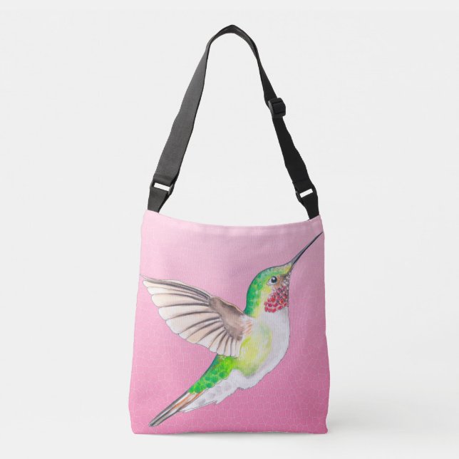 Bolso Cruzado Hummingbird Vidrio Manchado Rosa (Anverso)
