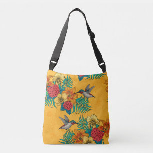 Bolso Cruzado Hummingbirds y el ramo tropical amarillo