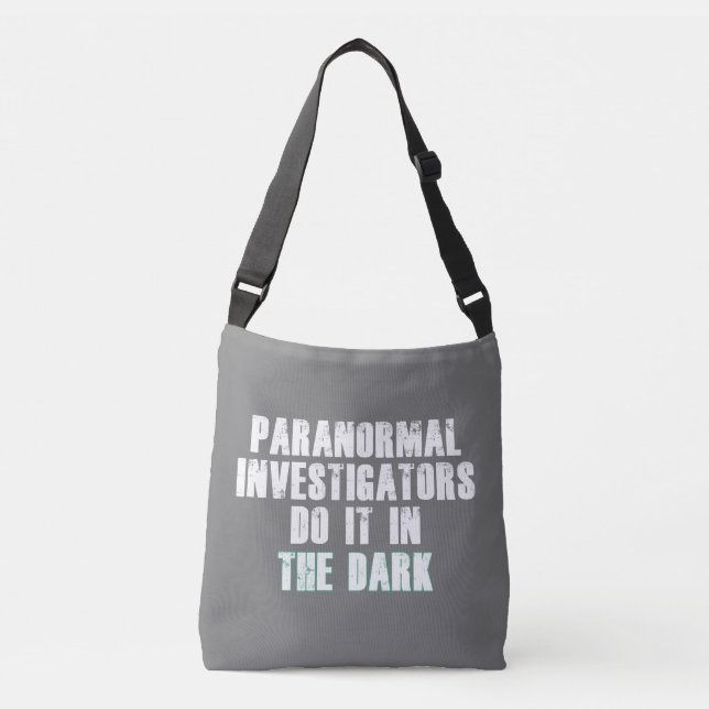 Bolso Cruzado Humor (blanco) de investigadores paranormales (Anverso)