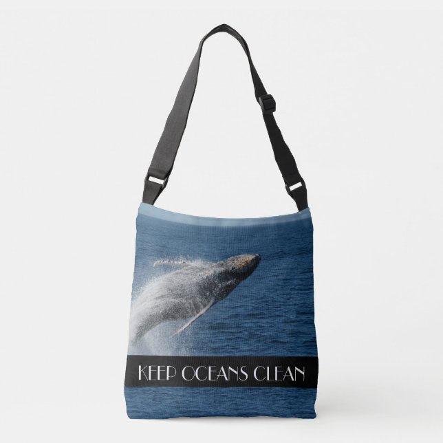 Bolso Cruzado Humpback Whale Breaching Near Maui: (Anverso)