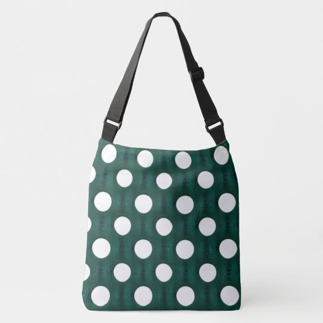 Bolso Cruzado Hunter Green Polka Dots (Anverso)