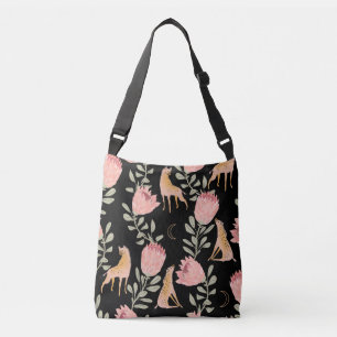 Bolso Cruzado Hyena y Protea: Patrón de cosecha oscura