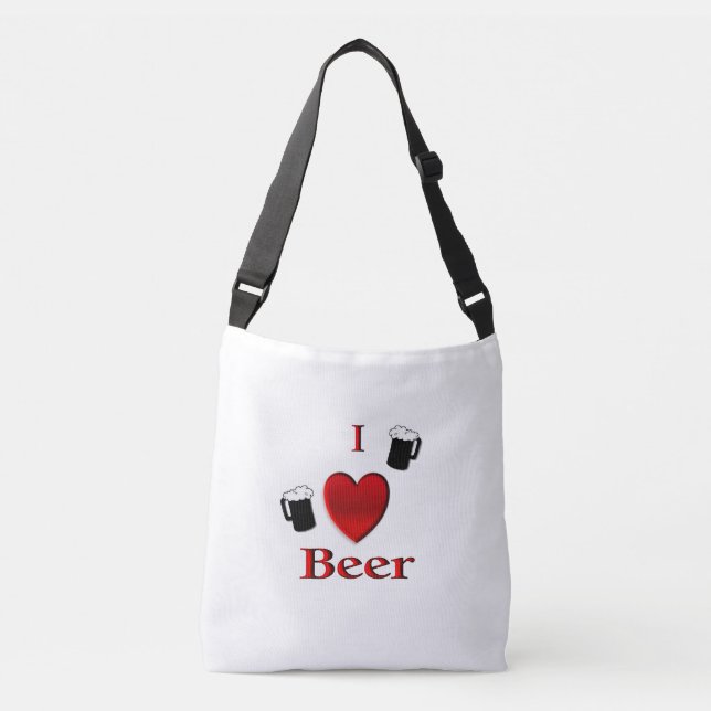 Bolso Cruzado I Heart Beer Design (Anverso)