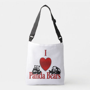 Bolso Cruzado I Heart Panda Bears Fun
