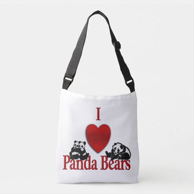 Bolso Cruzado I Heart Panda Bears Fun (Anverso)