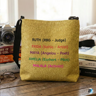 Bolso Cruzado Iconos Feministas Mujeres Famosas Historia Brillo 