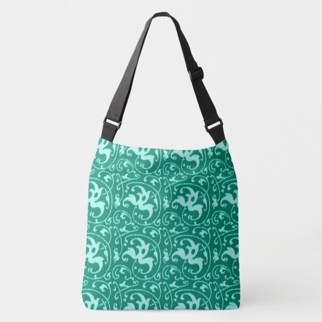 Bolso Cruzado Ikat Art Nouveau - Turquesa y Aqua (Anverso)