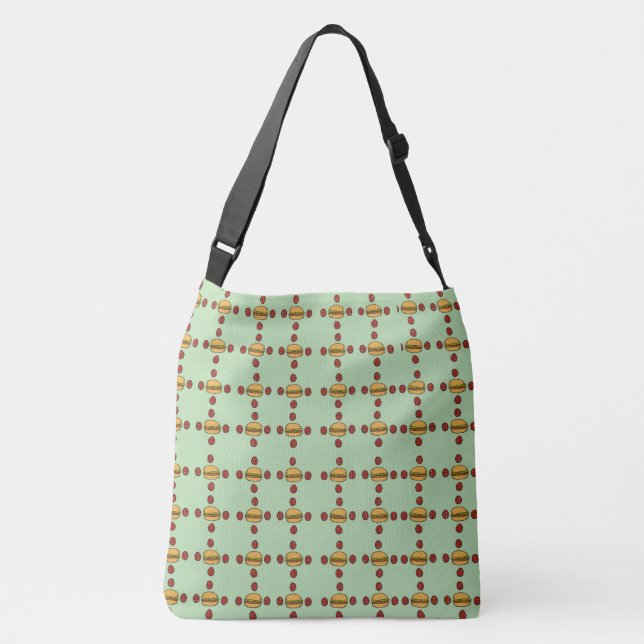 Bolso Cruzado Illustration of hamburger patterns  (Reverso)