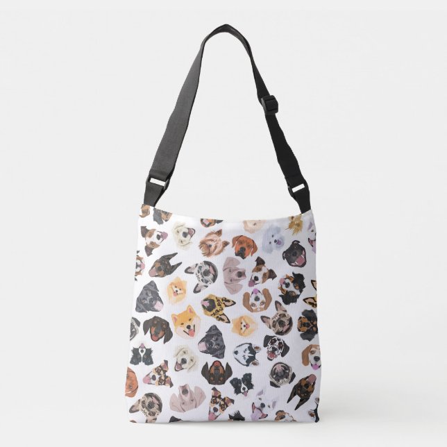Bolso Cruzado Ilustracion alegre con los perros (Anverso)