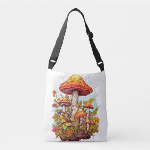 Bolso Cruzado Ilustración creativa del bosque de hongos