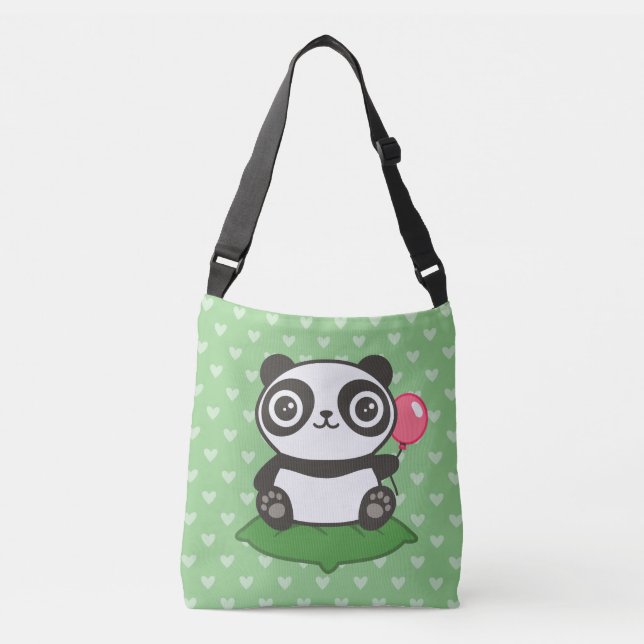 Bolso Cruzado Ilustracion Cute Panda (Anverso)