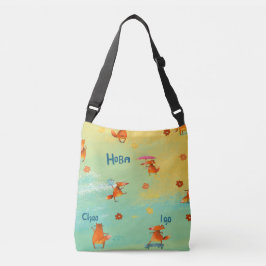 Bolso Cruzado Ilustracion de acuarela artesanal Funny Fox