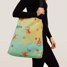 Bolso Cruzado Ilustracion de acuarela artesanal Funny Fox