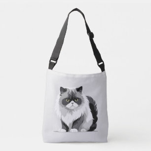 Bolso Cruzado Ilustracion de arte del vector del gato con negro