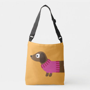Bolso Cruzado Ilustracion de Cute Long Dachshund