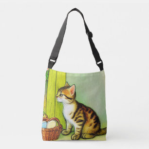 Bolso Cruzado Ilustracion de gato de tabby de época